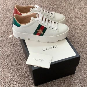 Gucci women’s ace embroidered platform sneaker